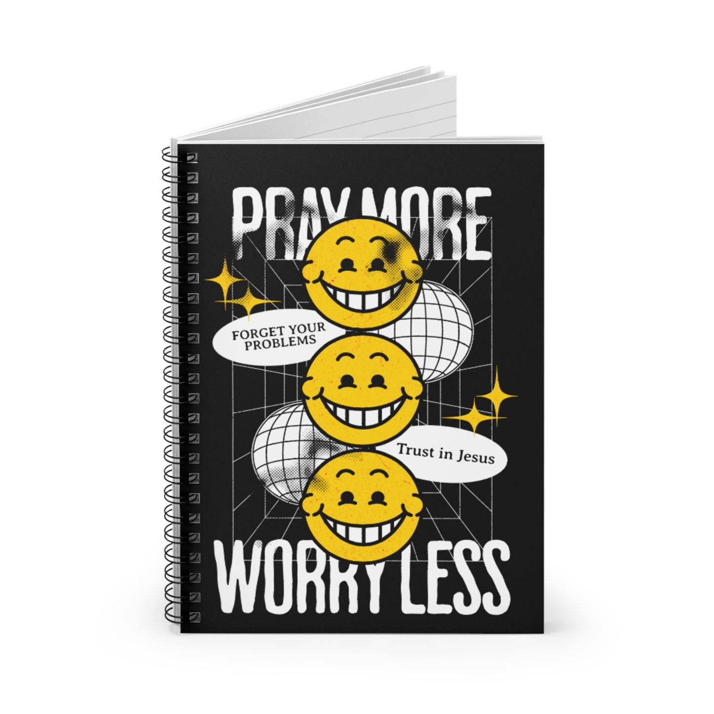 Pray more worry less spiral notebook