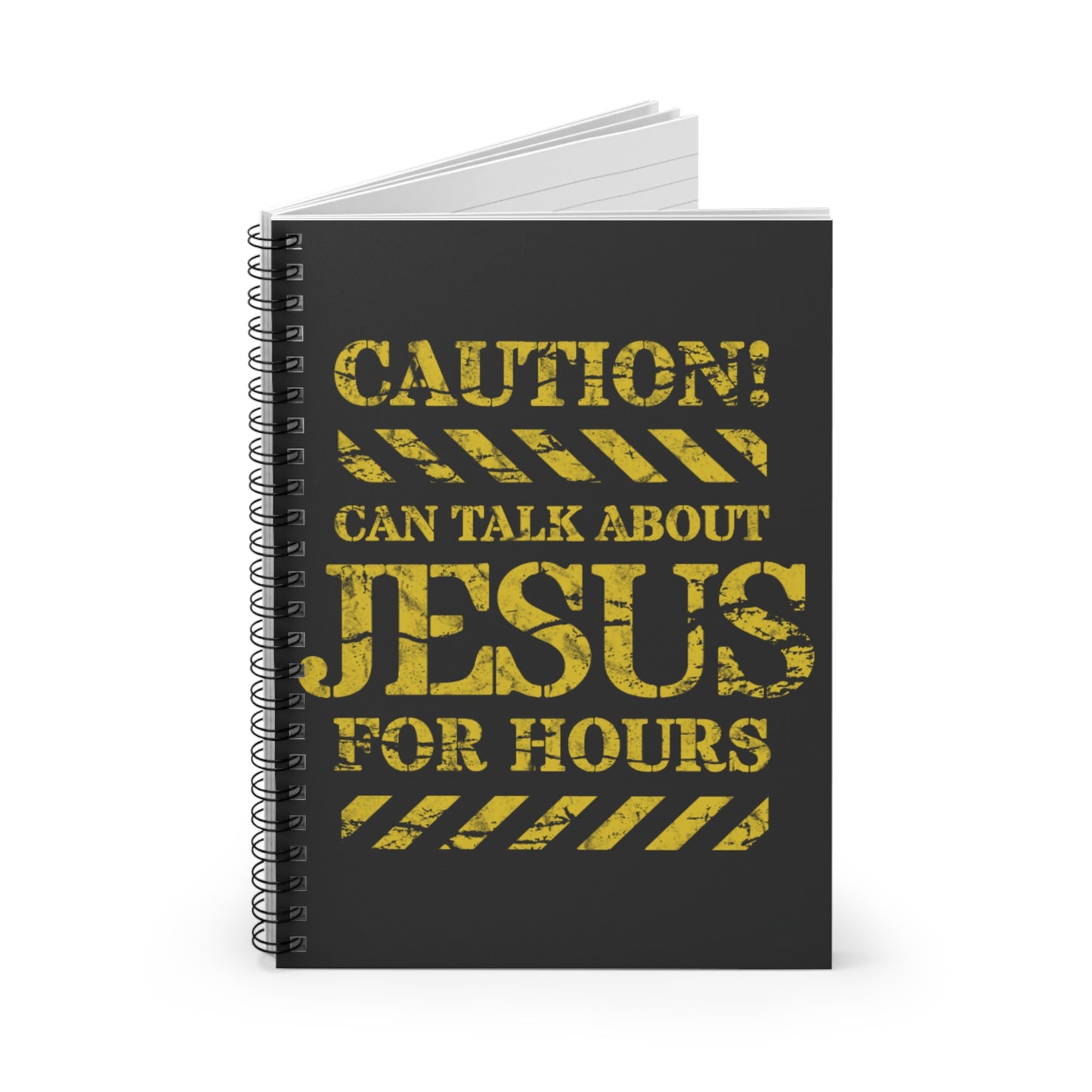 Caution can talk about jesus for hours spiral notebook