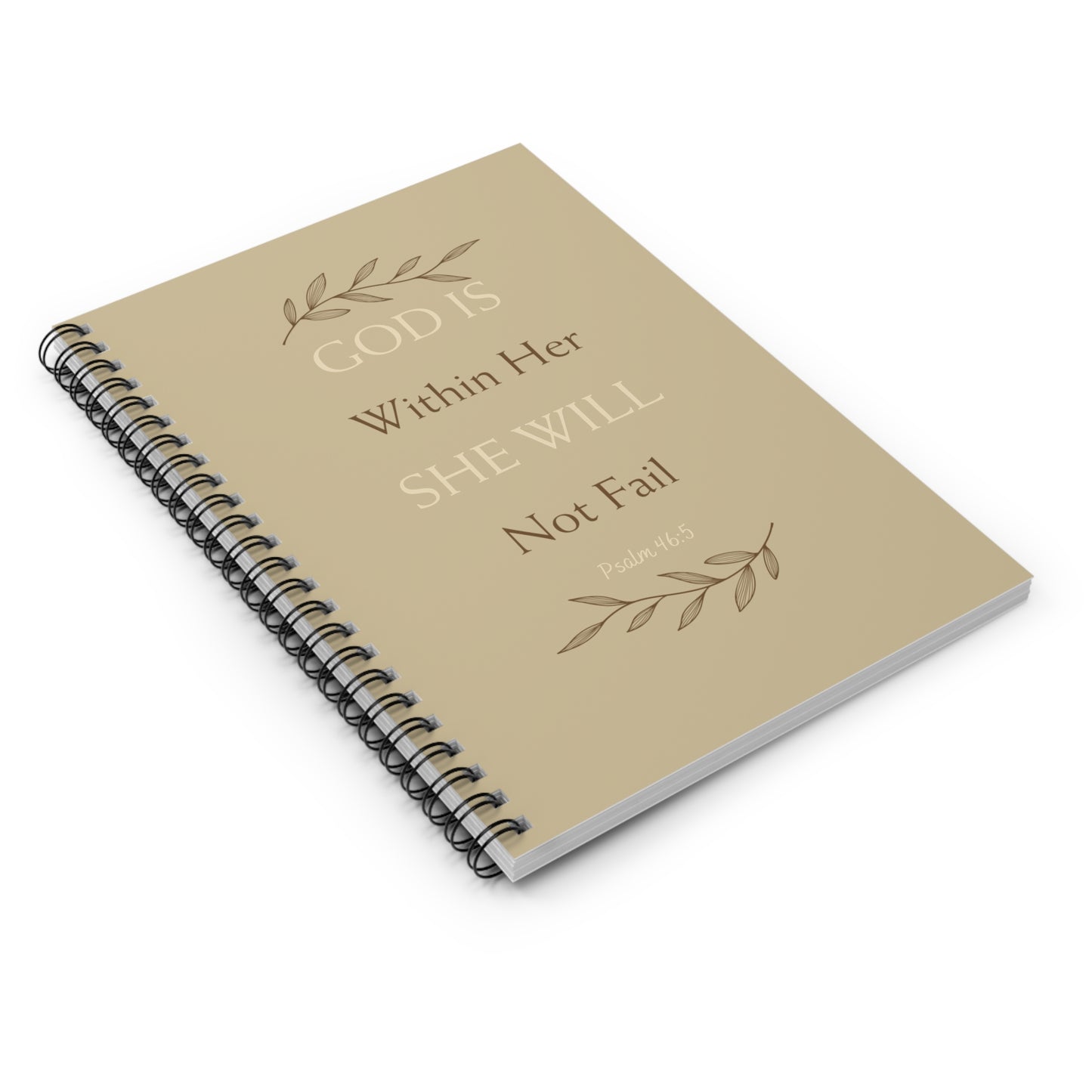 God is within her she will not fall spiral notebook