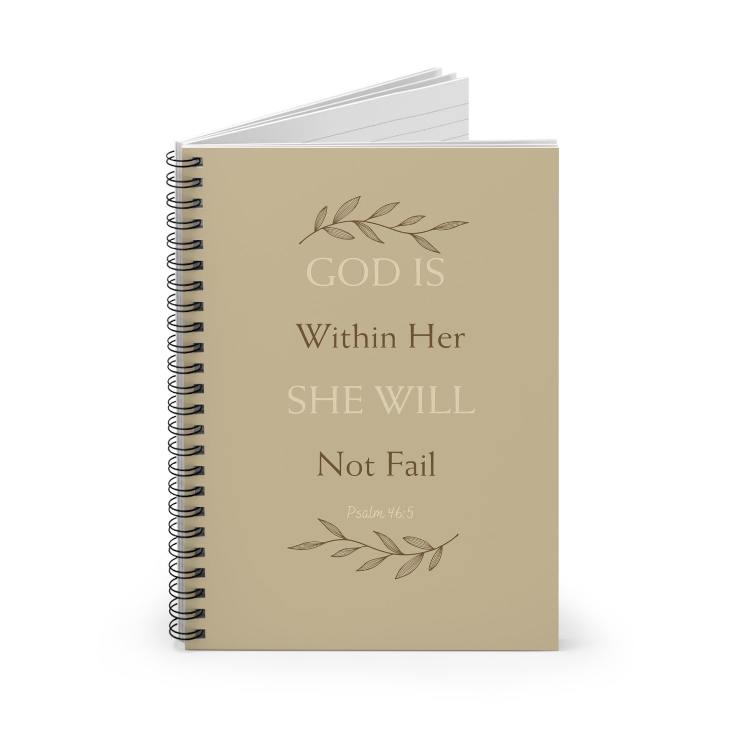 God is within her she will not fall spiral notebook