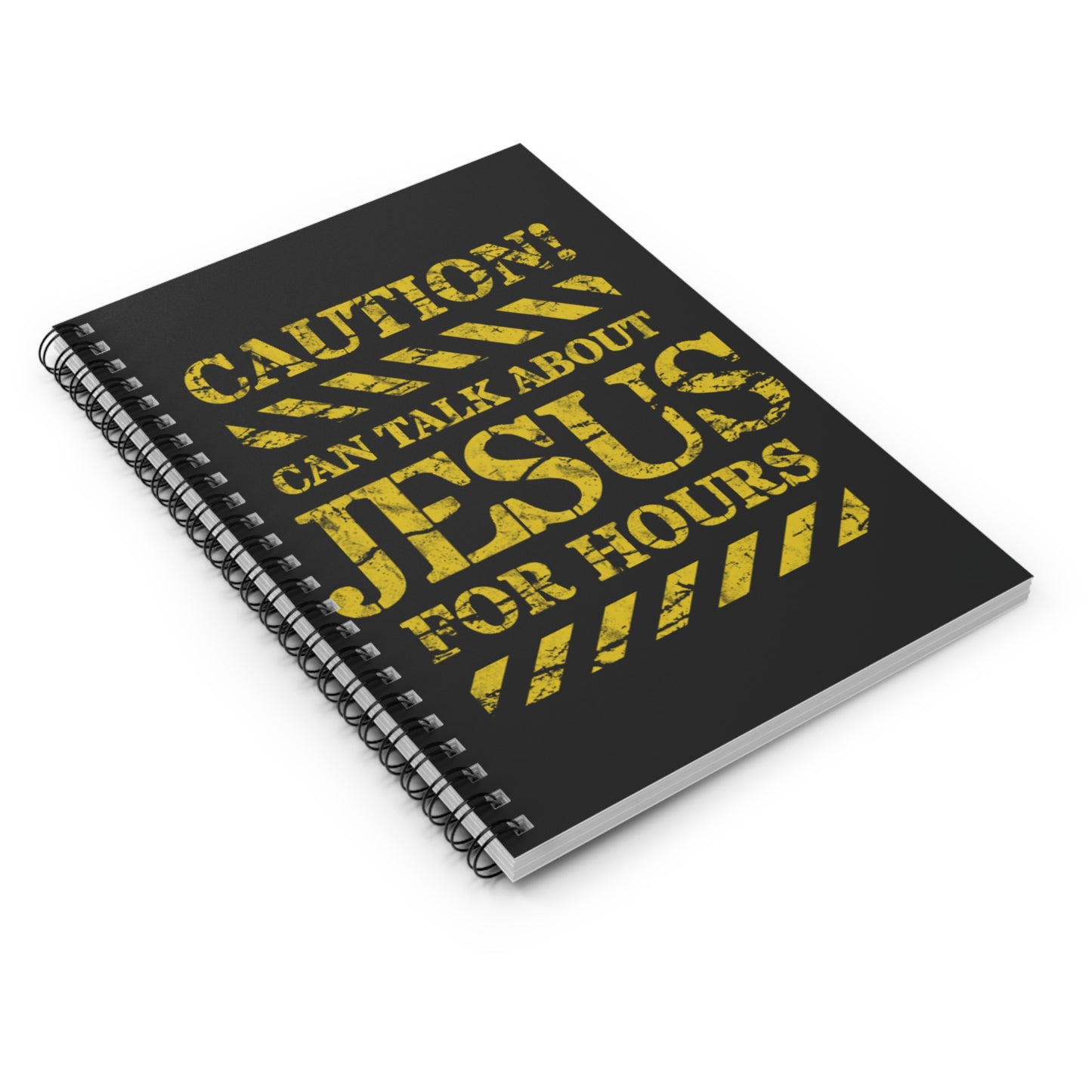 Caution can talk about jesus for hours spiral notebook