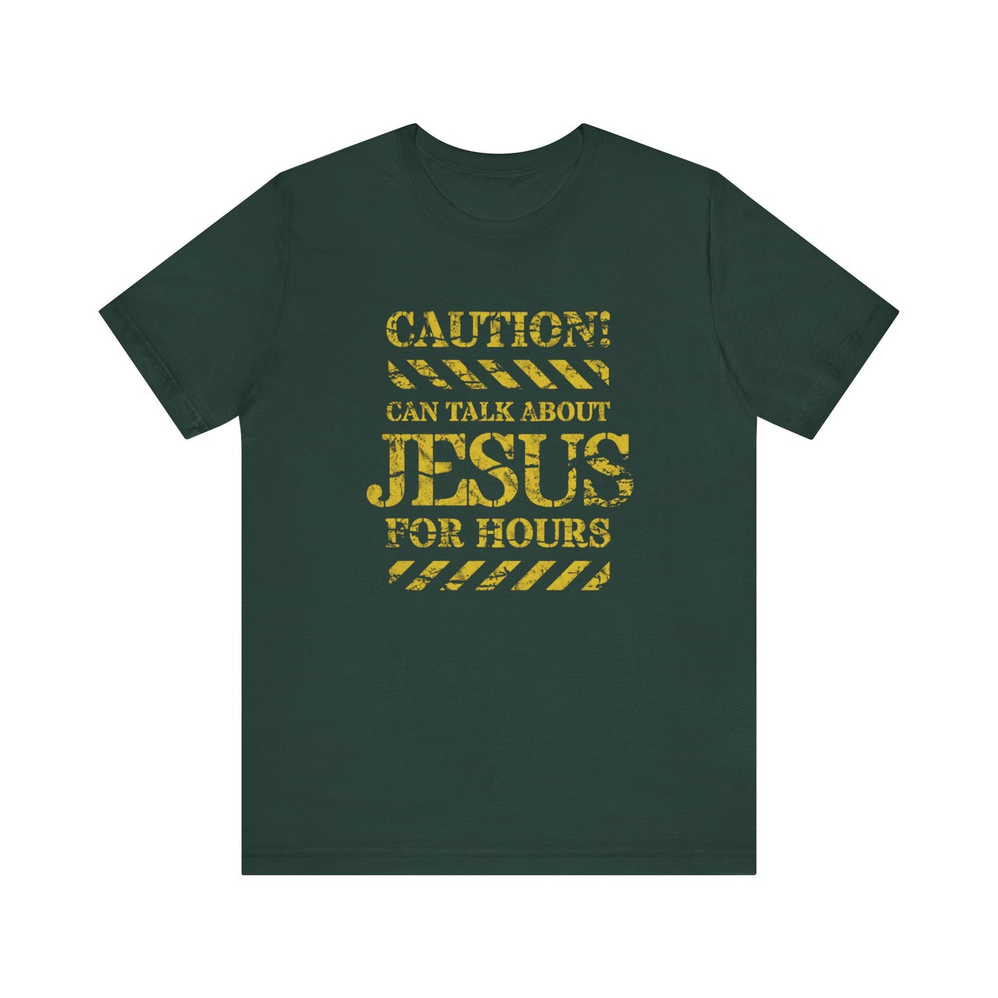 Caution can talk about Jesus for hours graphic tee