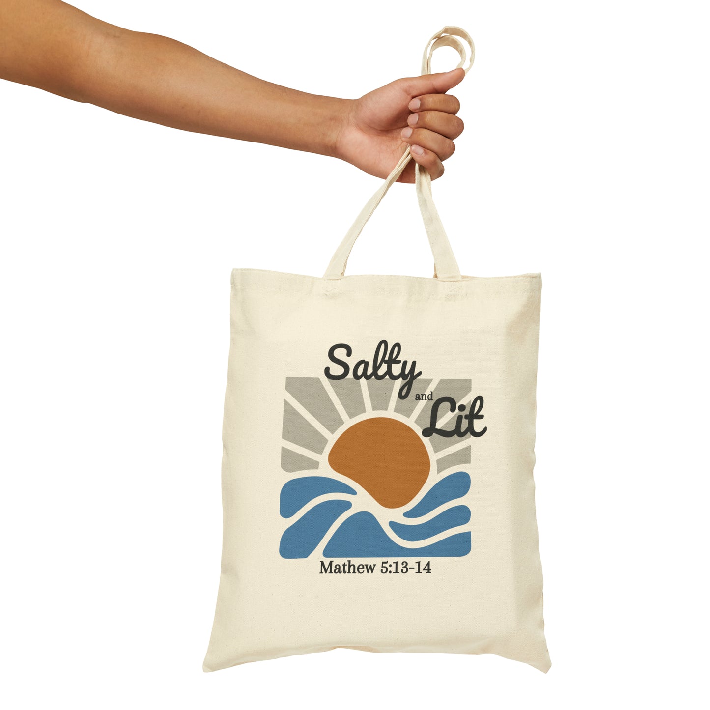 Salty and lit cotton canvas tote bag