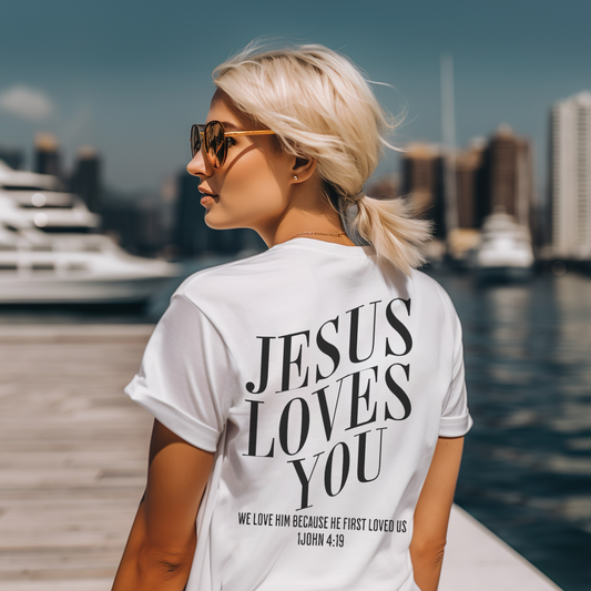 Jesus loves you graphic tee