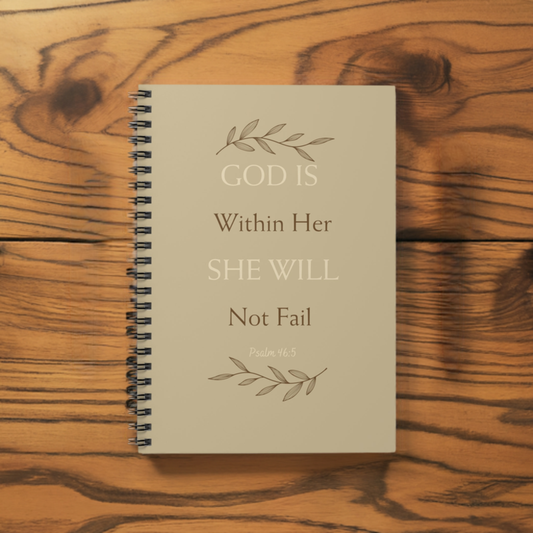 God is within her she will not fall spiral notebook