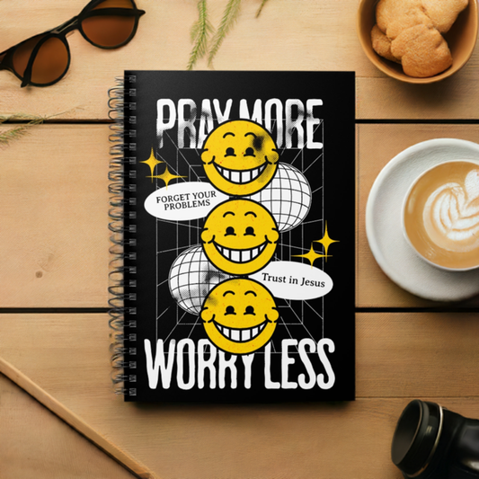 Pray more worry less spiral notebook