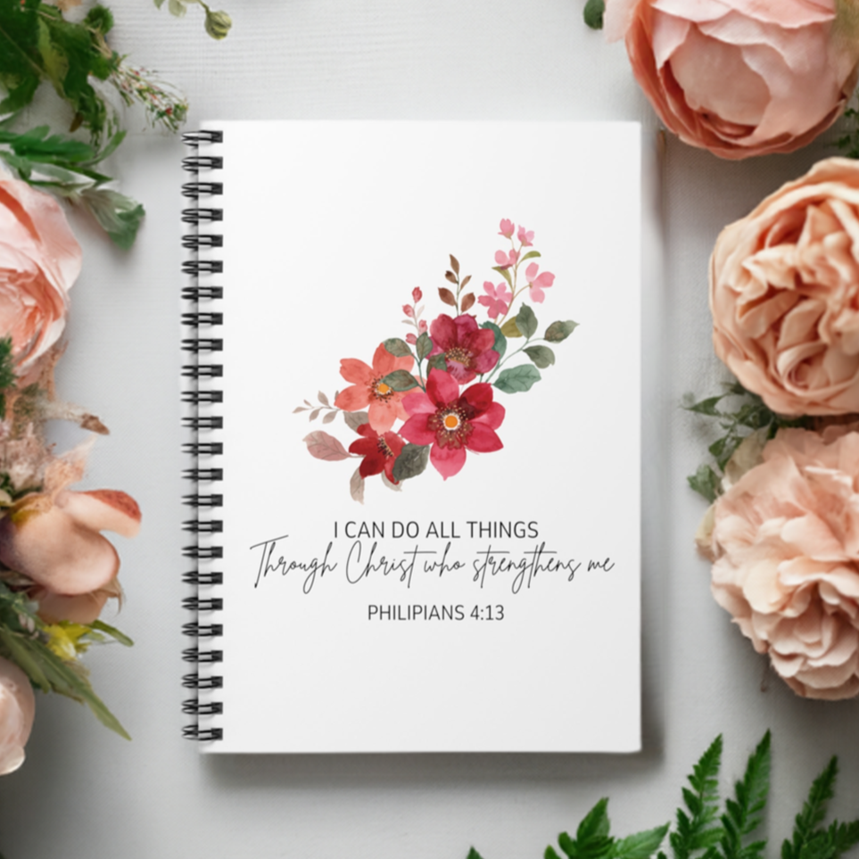 I can do all things through Christ who strengthens me spiral notebook